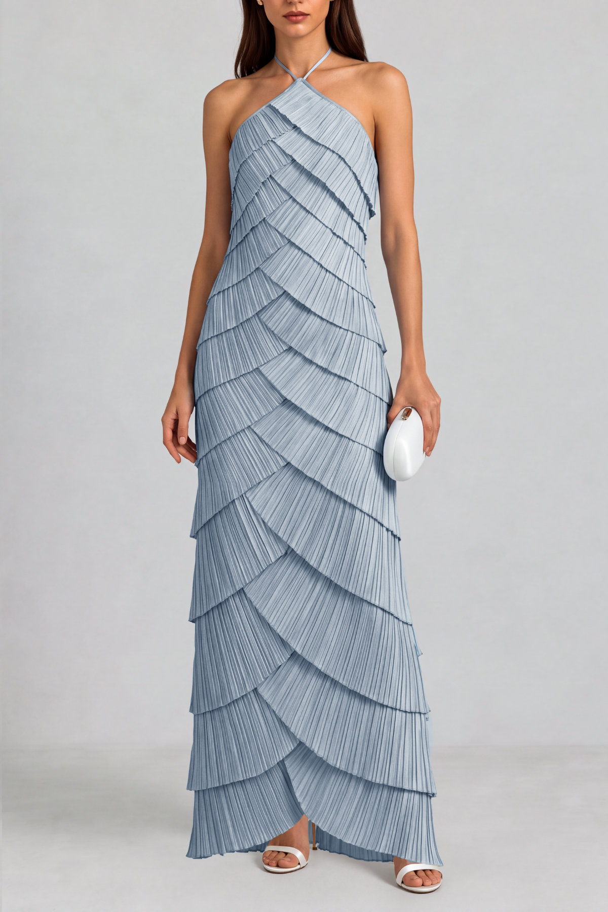 Halter Neck Layered Casual Dress