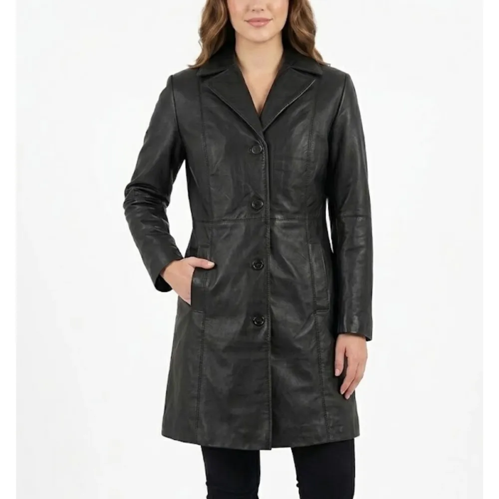 Mid Length Sheepskin Trench Coat