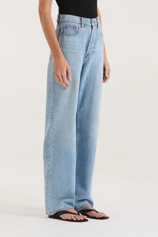 Light Wash High-Rise Straight Leg Jeans