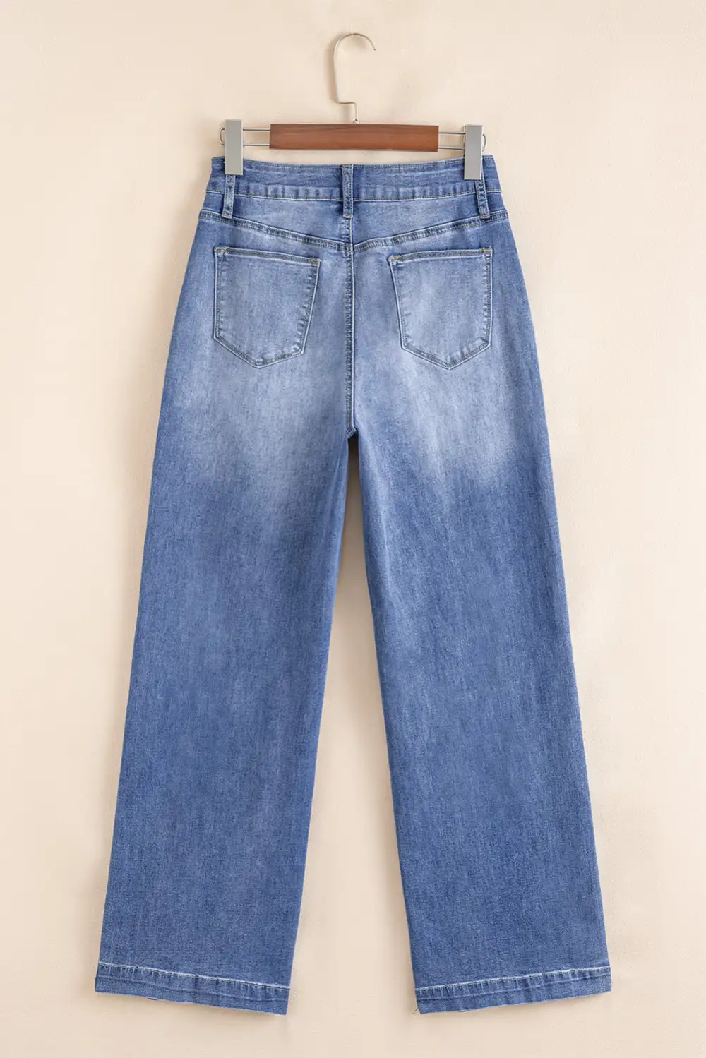Loose Tailored Center Seam Detail Straight Jeans