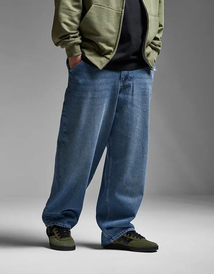 Men's Washed Baggy Stretch Denim Jeans