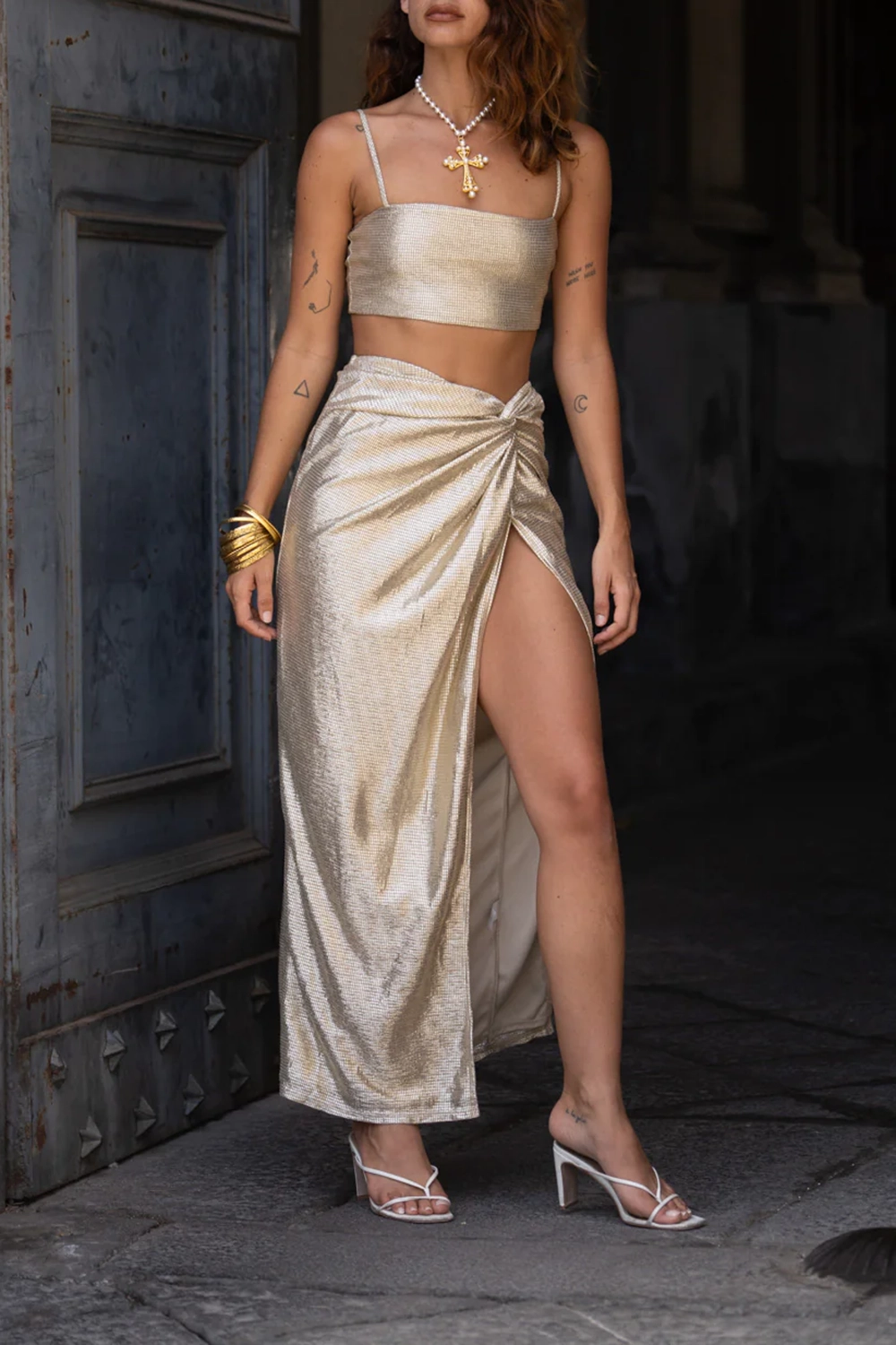 Sexy Shimmering Cropped Top