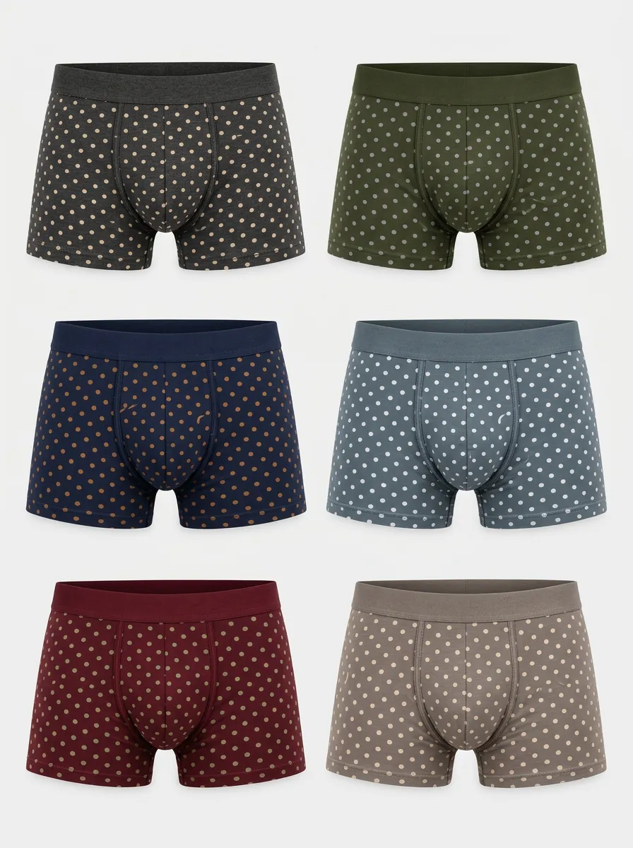 Men's Polka Dot Dot Boxer Briefs 6-Pack