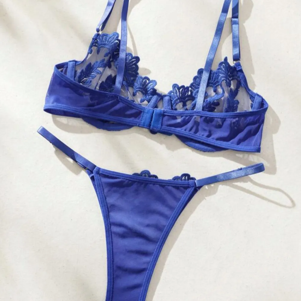 Delicate Floral Mesh Lingerie Set