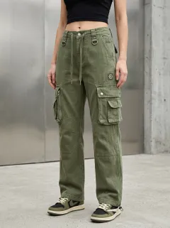 Core Utility Style Street Style Women's Multi Pocket Cargo Pants
