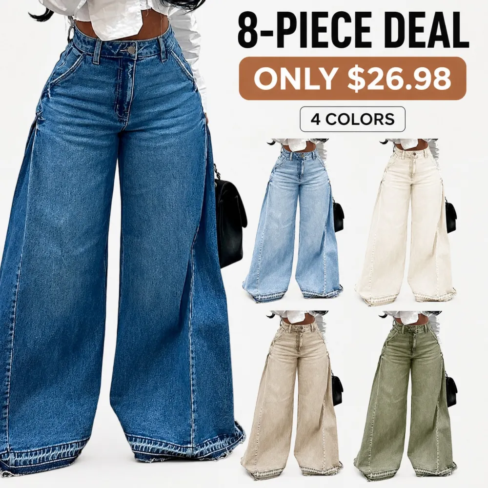 Women's High Waist Flare Wide Leg Jeans