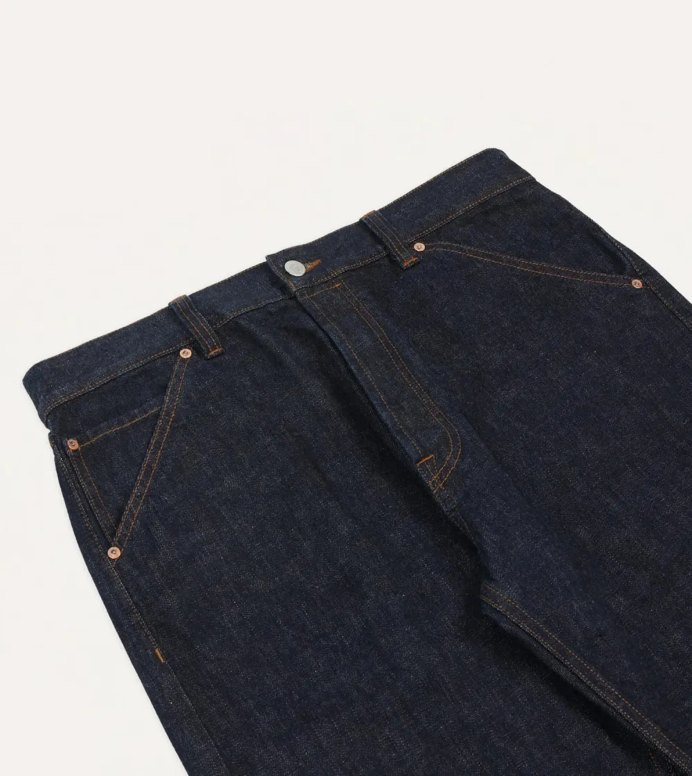 Dark Blue Loose Fit Denim Pants