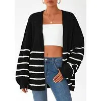 🔥Women's Oversized Cardigan Sweater Fall Long Lantern Sleeve Knit Open Front Lightweight Sweater Knitwear Tops🔥