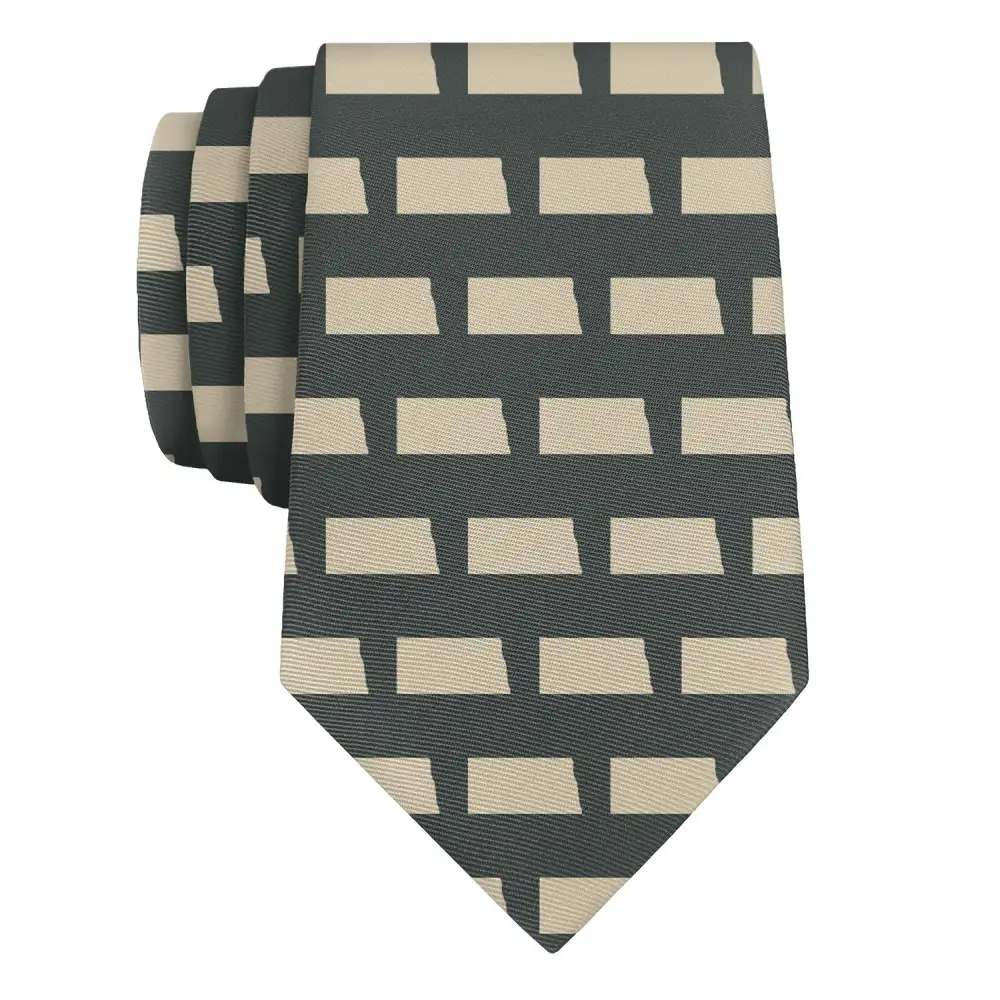 Modern Outline Emblem Arrangement Necktie
