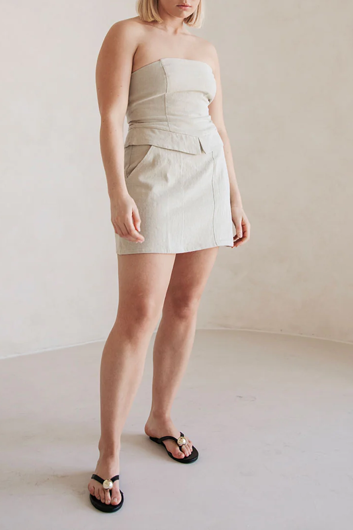 Strapless Structured Mini Dress