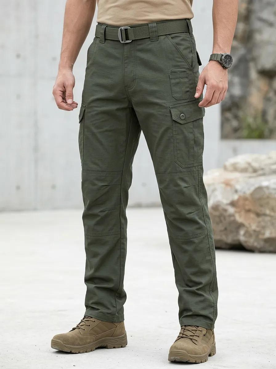 Men's Utility-Pocket Tactical Trousers