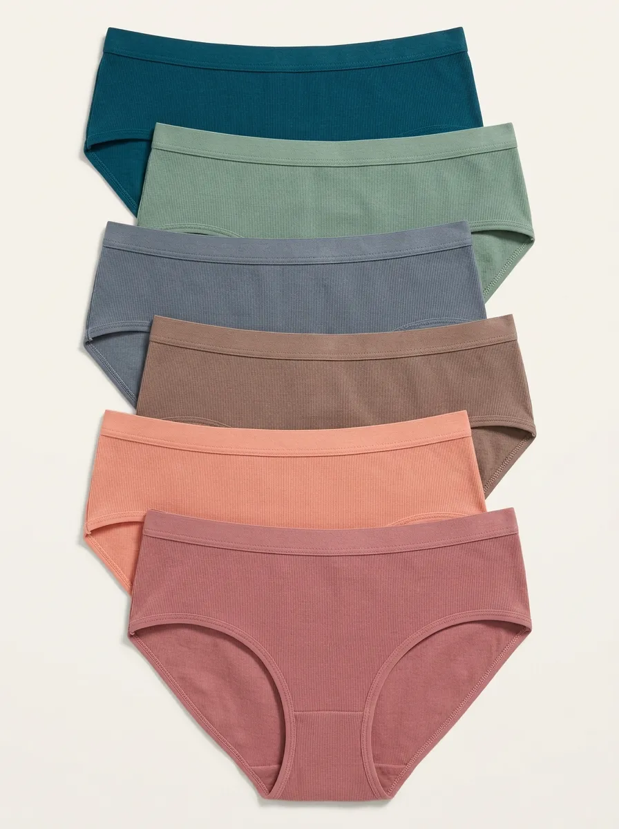 Women's Streamlined Ribbed Hipster Briefs 6-Pack