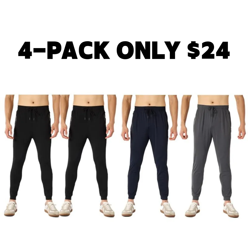 Men's Stretch Jogger Pants, Comfortable Athletic Pants with Pockets for Active Wear, Lightweight & Breathable