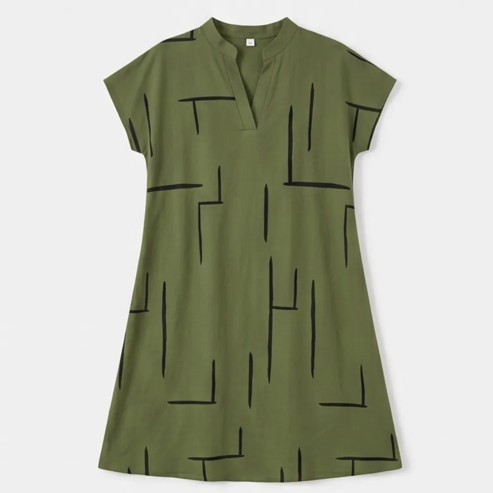 Pocket Printed Pocketed Midi Dress