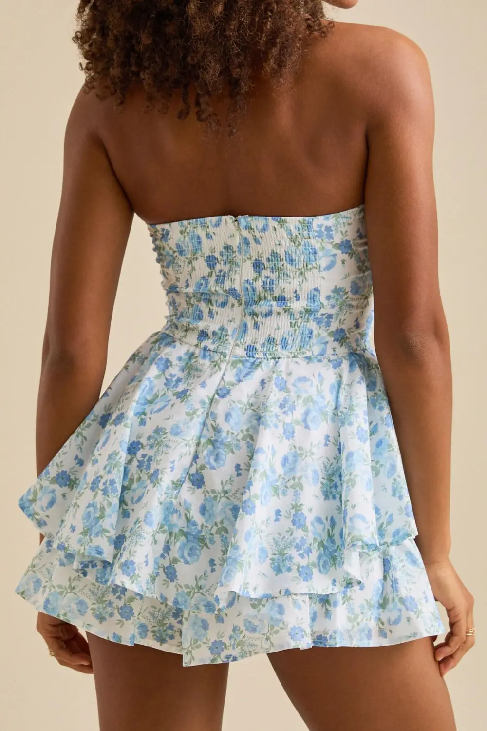 Strapless Floral Romper