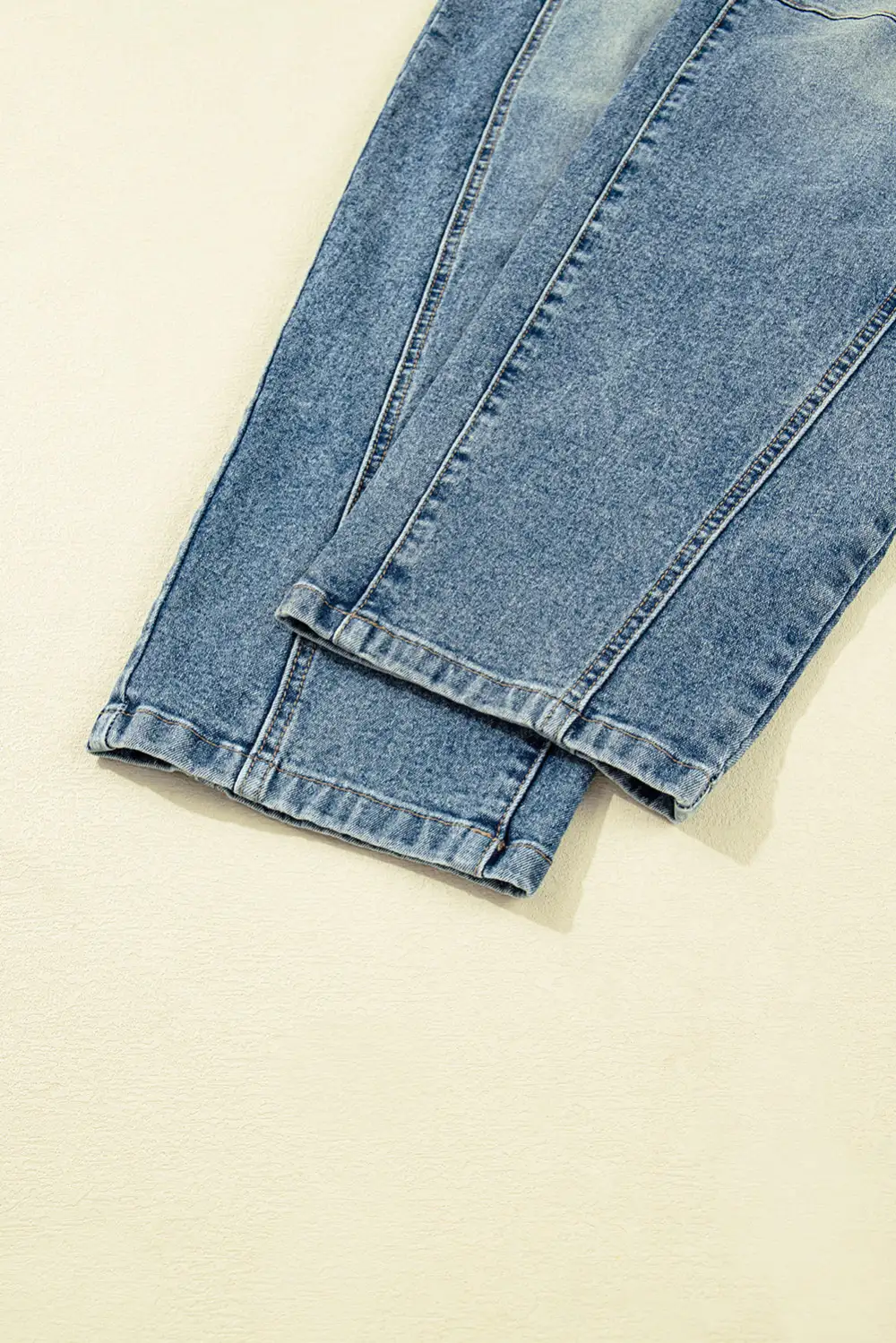Seam Detail Washed Denim Jeans