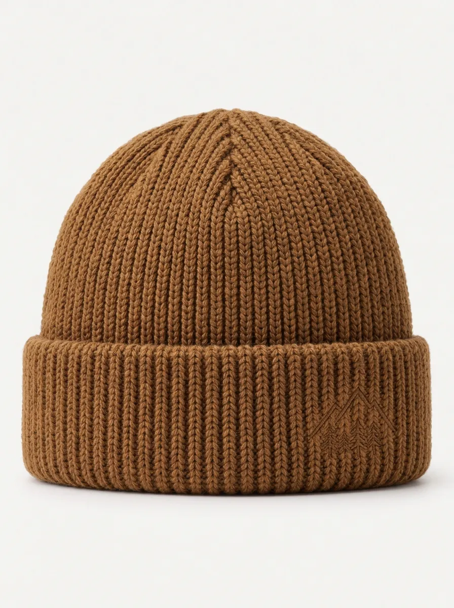 Pine Tree and Mountain Embroidery Everyday Beanie