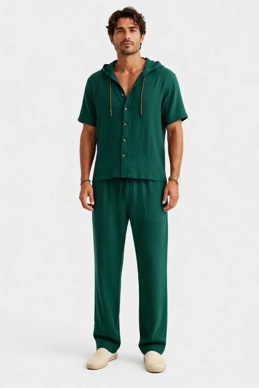 Men's Fashion Linen Two-Piece Set