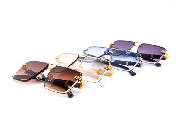 12-Pack Modern Rimless Aviator Gradient Sunglasses