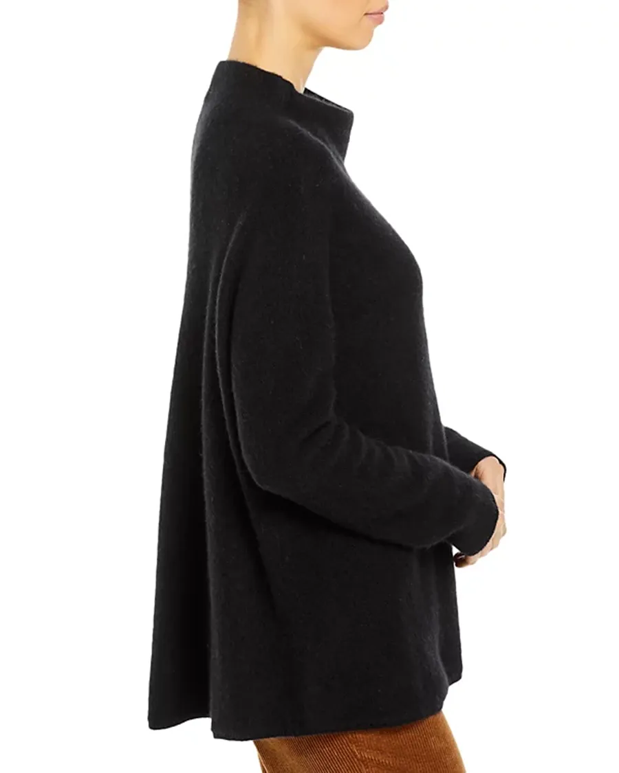 Cashmere Mock Neck Brushed Cashmere Sweater
