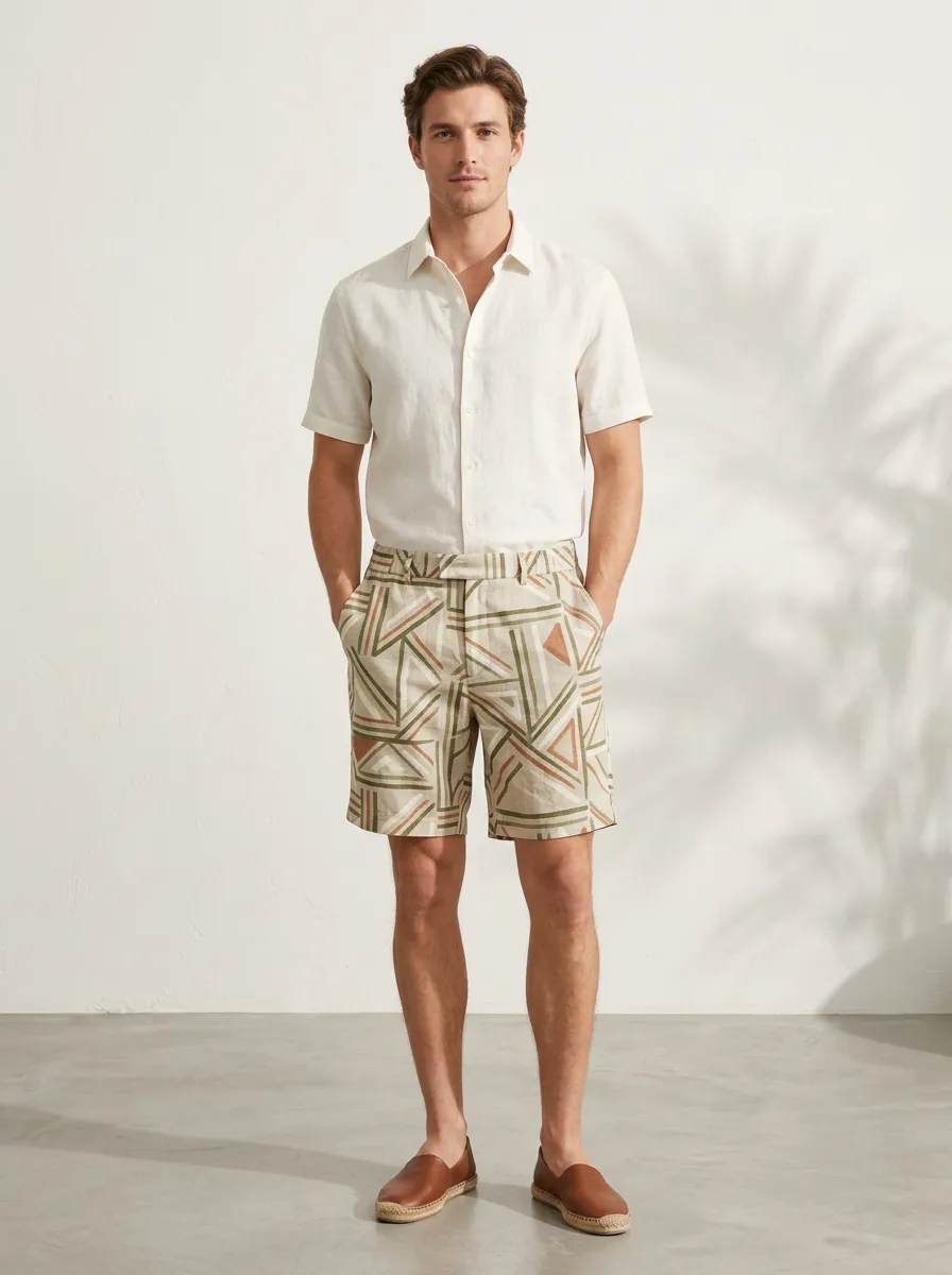 Street Ready Graphic Print Geometric Print Check Print Men's Patterned Casual Pants