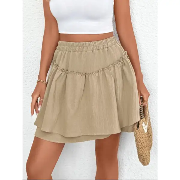 Elastic Waist Layered Skirt