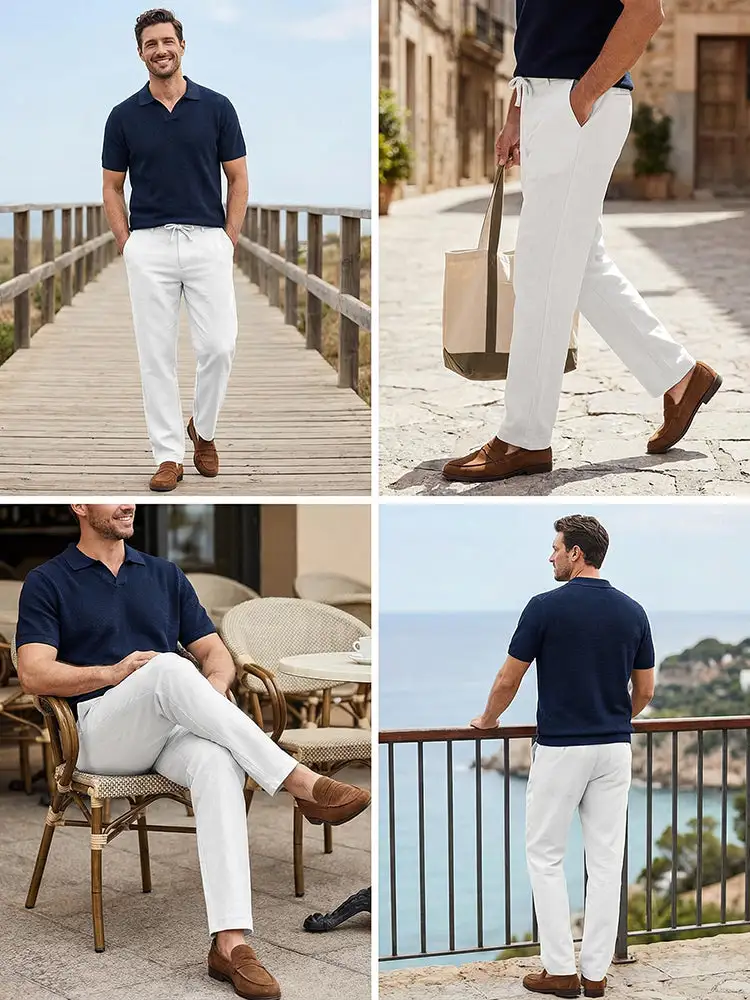 Comfort Lightweight Cotton Linen Drawstring Pants
