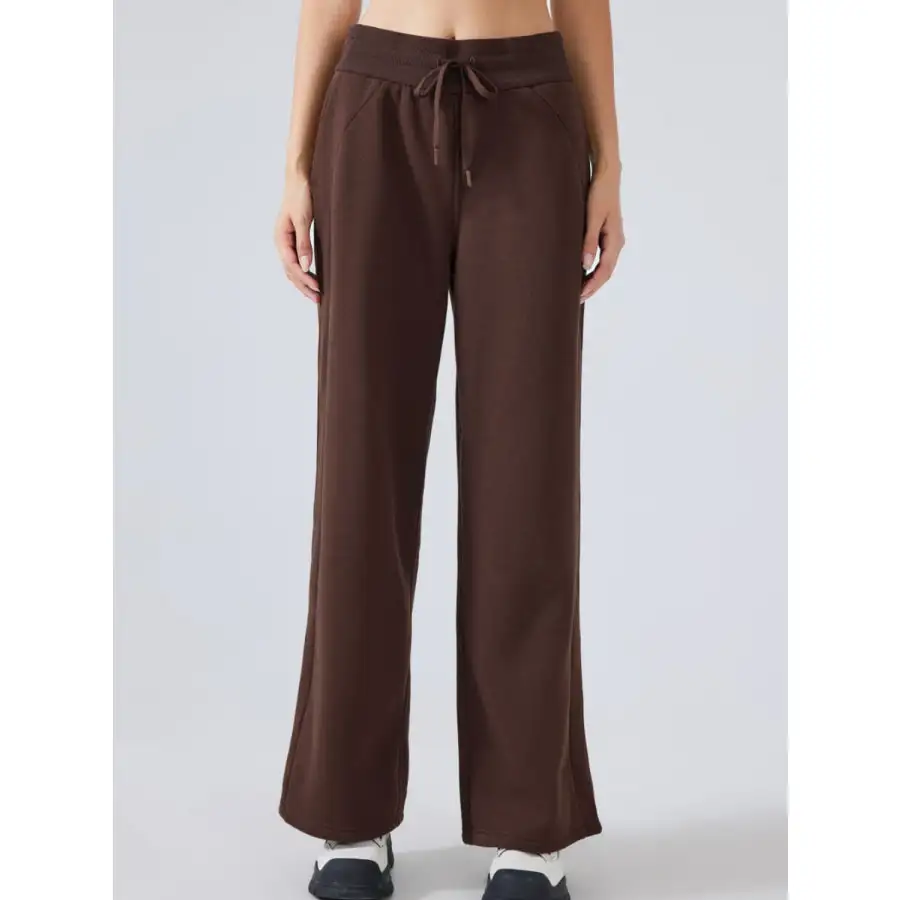 Feminine Drawstring Wide Leg Pants