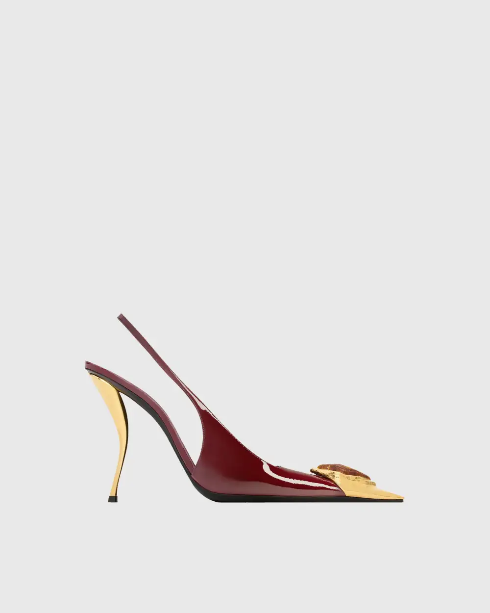 Rhinestone Toe Slingback Pumps in Red