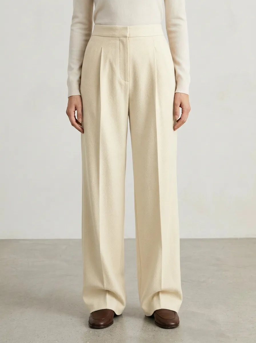 Tailored Printed Wide-Leg Trousers