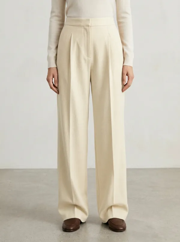 Tailored Printed Wide-Leg Trousers