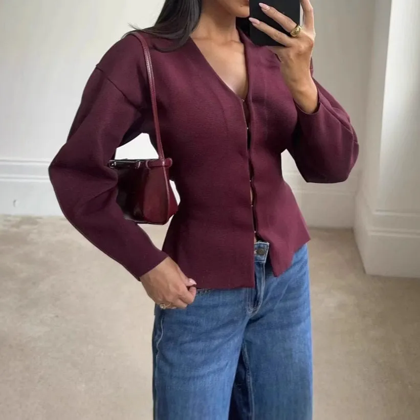 Knit Jacket And Skirt Set