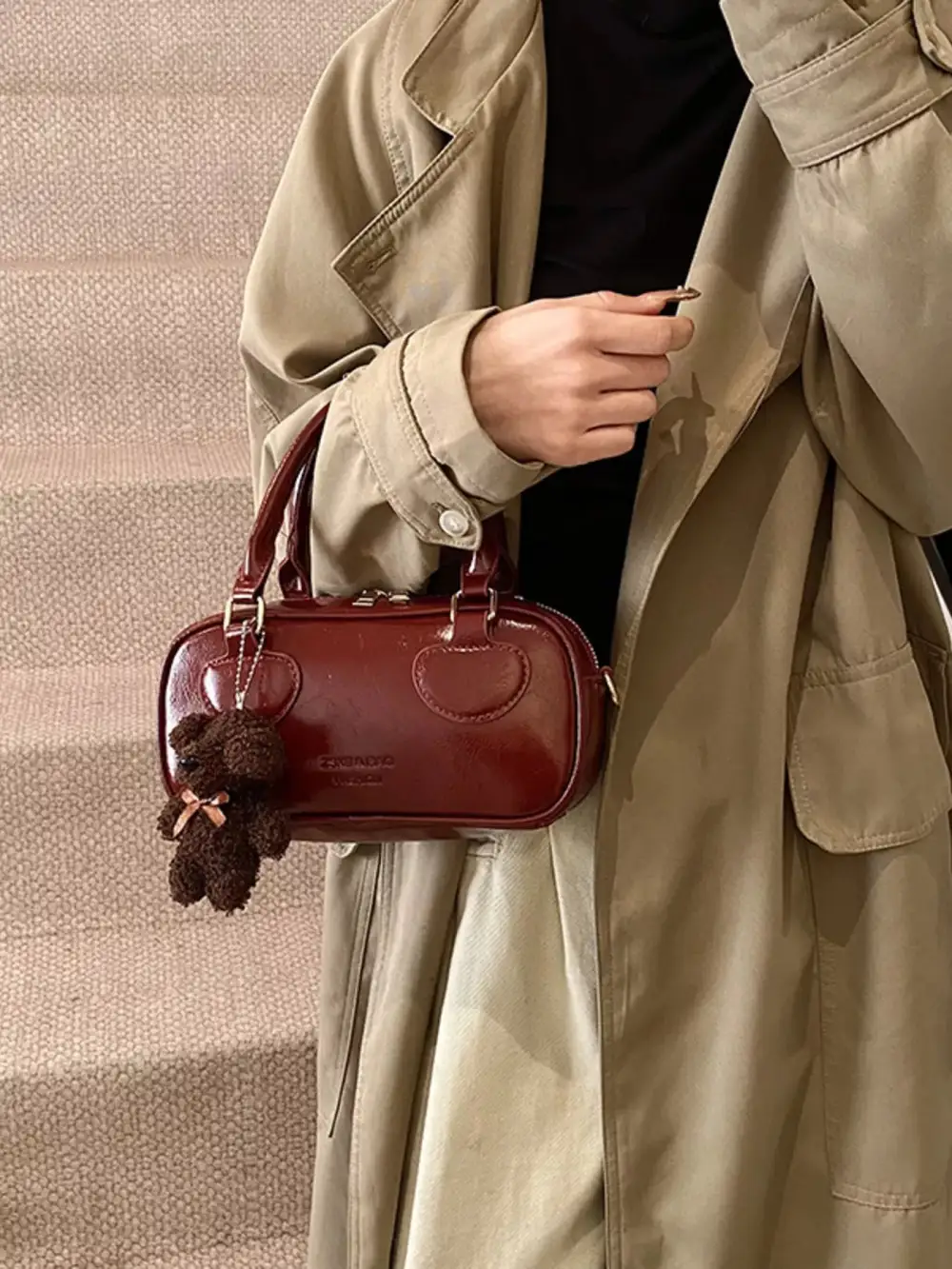 Vintage Style Crossbody Bag with Charm