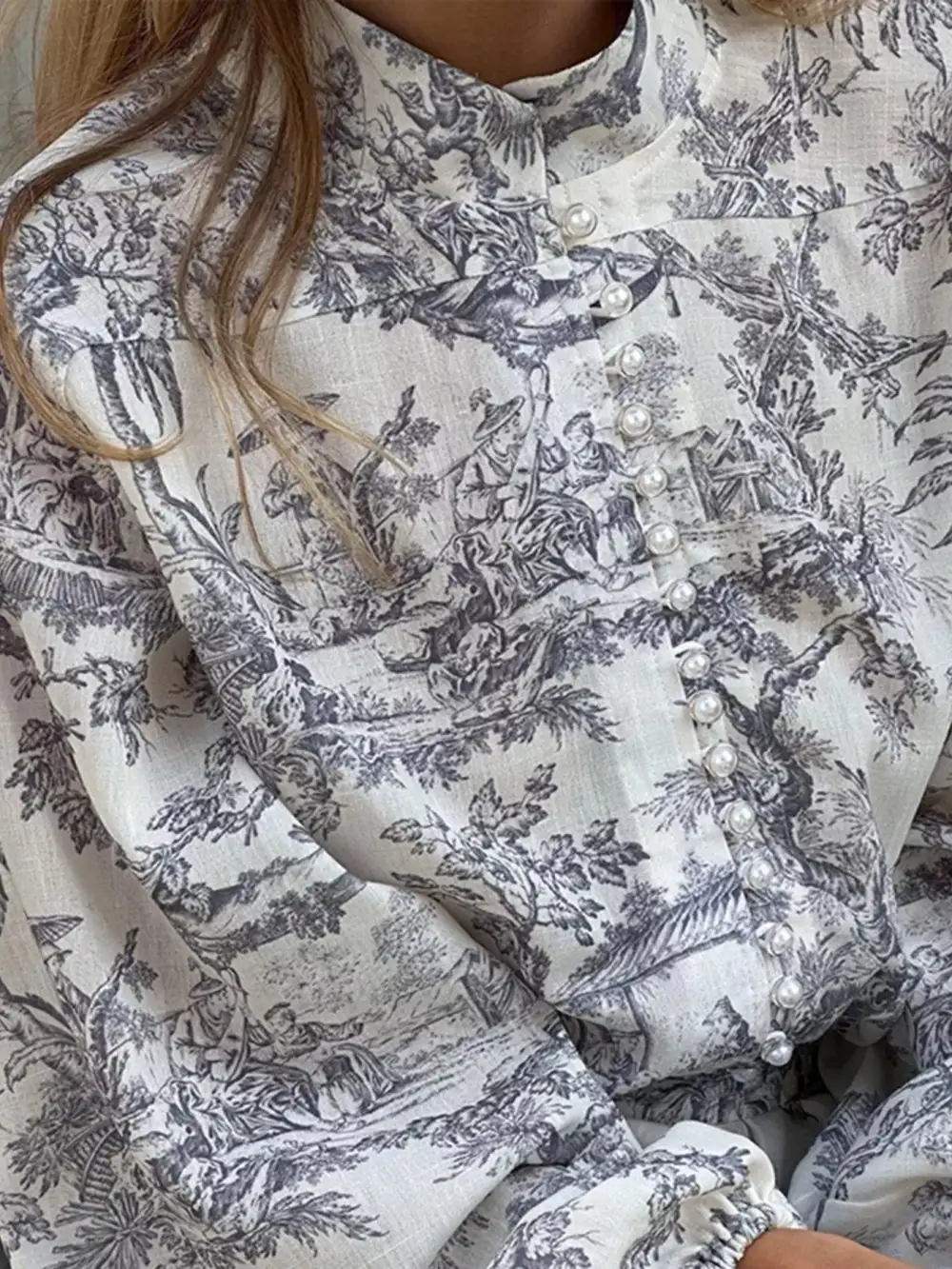 Layered Detail Printed Tie Waist Dress