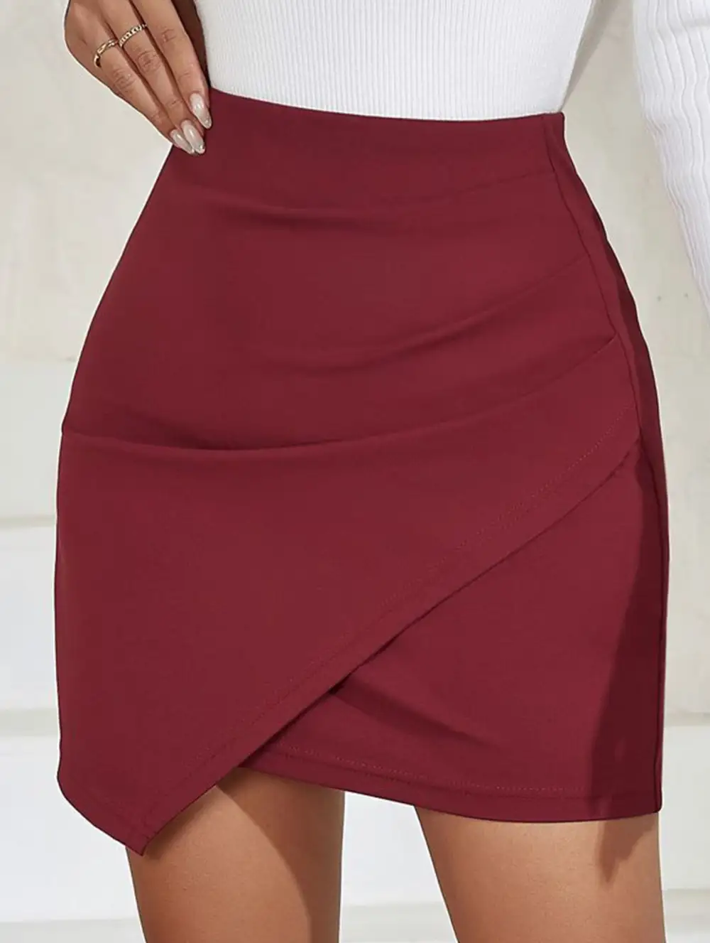 Ruched High Waist Bodycon Mini Skirt