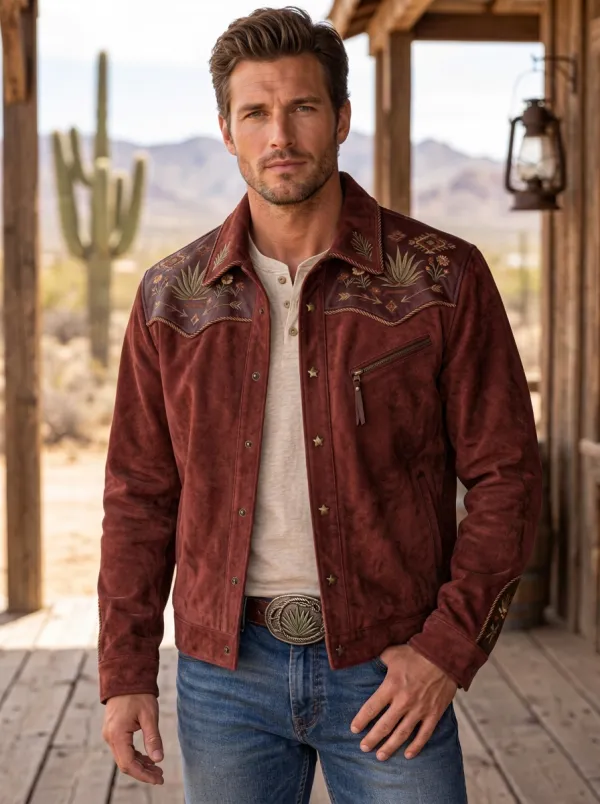Men's Western Cowboy Floral Jacket
