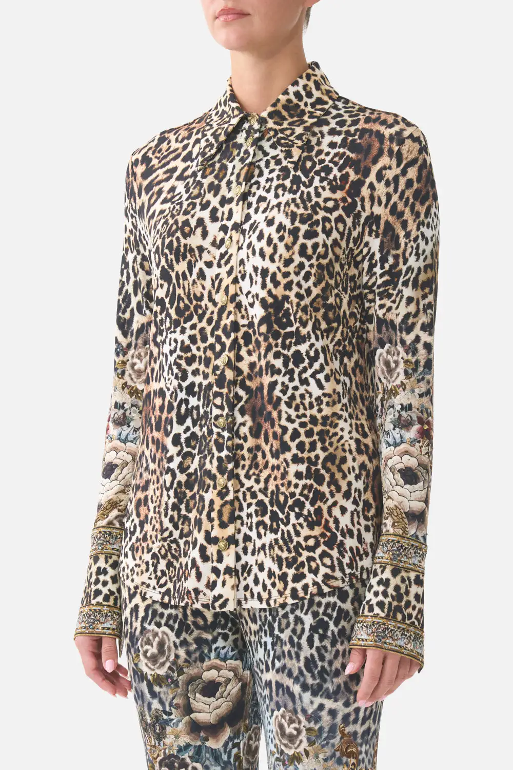 Printed Fitted Jersey Shirt