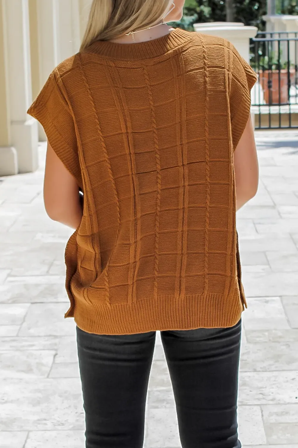 Brown Waffle Vest