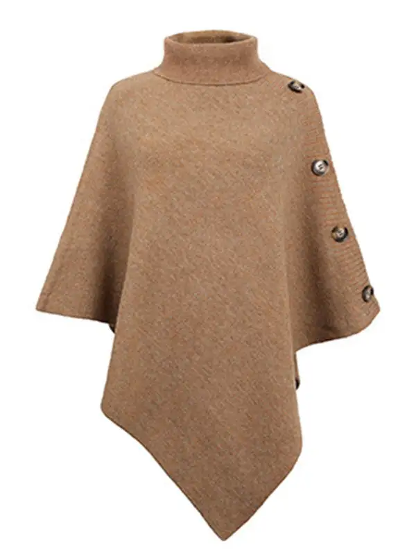 Casual High Neck Knit Cape