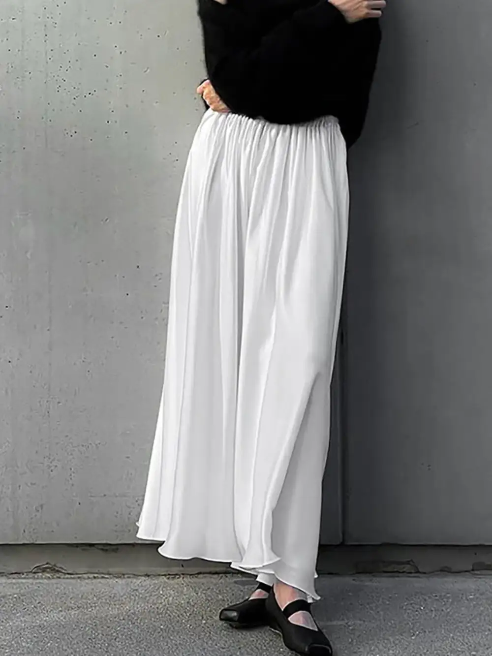 Casual Pocket Detail Elastic Skirt