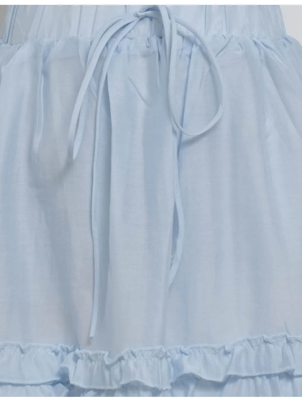 Ruffle Tiered Hem Elastic Waist Lace Up Mini Skirt