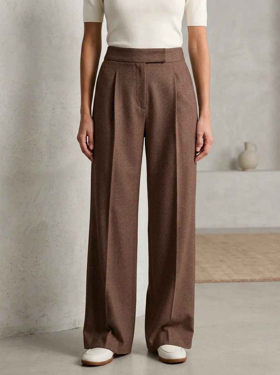 Versatile Wide-Leg Pleated Women's Wide-Leg Pants