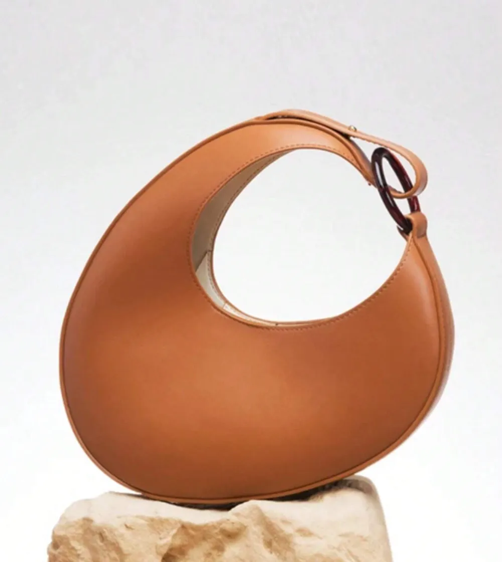 Minimalist Vintage Retro Bohemian Resin Ring Shoulder Strap Hobo Handbag