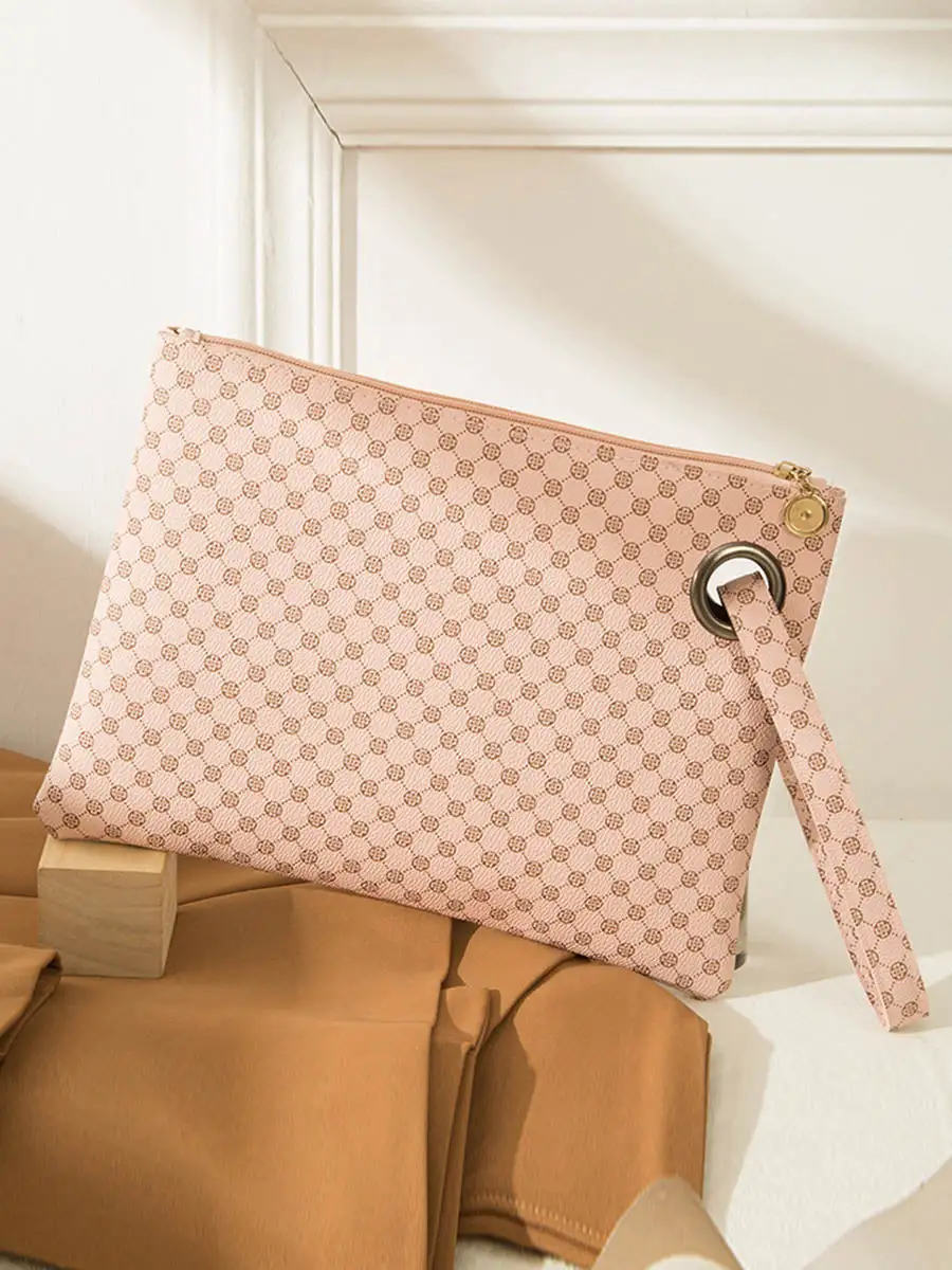 Geometric Zip-Top Shoulder Bag