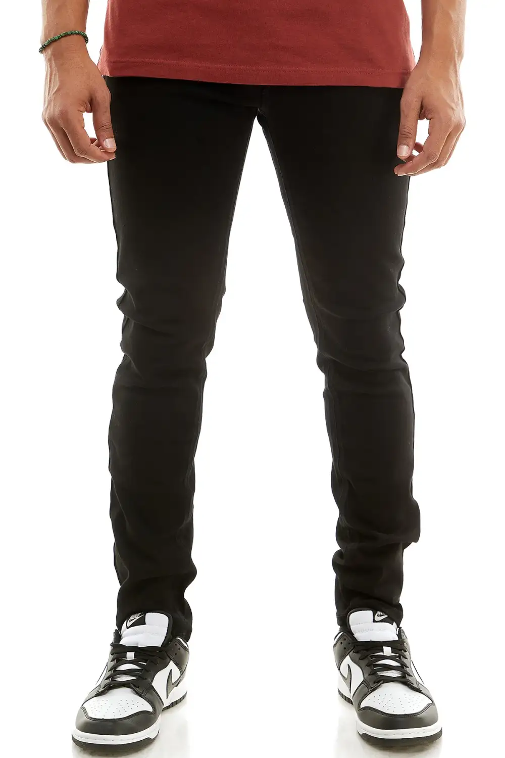 Men's Skinny Zip Detail Patchwork Pants