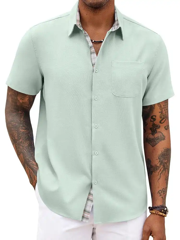 Casual Plaid Splicing Shirt