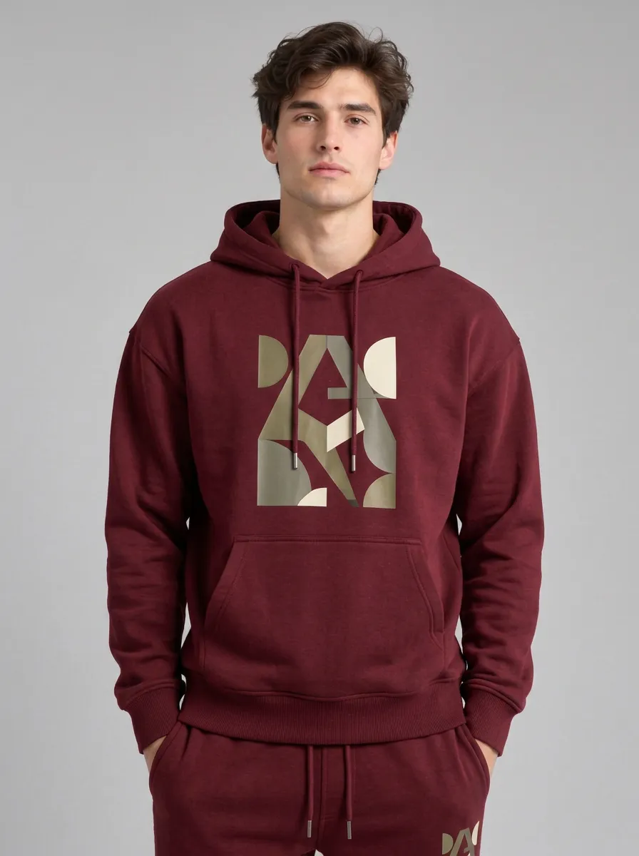 Men's Geometric A9 Logo Navy Printed Tracksuit