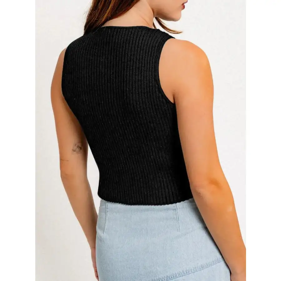 Bow Round Neck Cropped Tank
