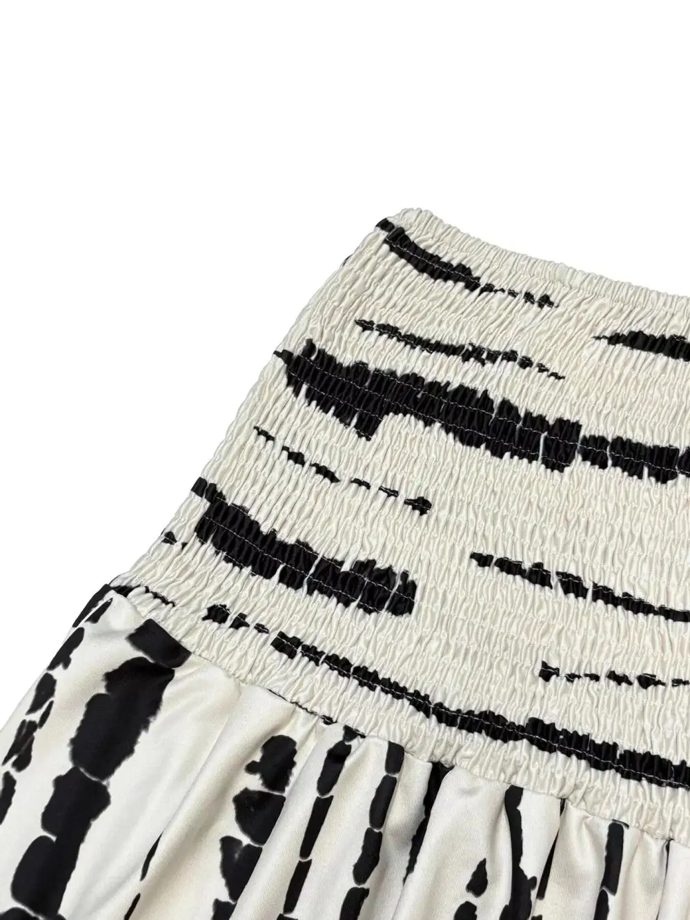 Plain Smocked Asymmetrical Skirt
