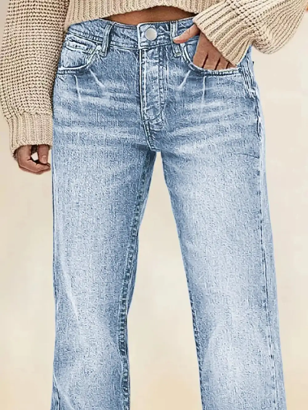 Straight Leg Denim Jeans